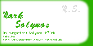 mark solymos business card